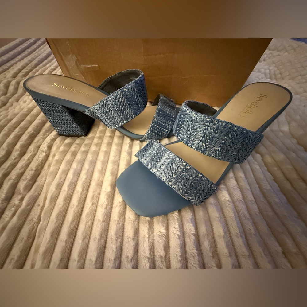 Seychelles Denim Blue Strappy Heels